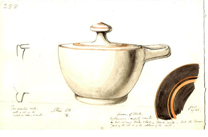 258 Pot with lid, single handle, Athens 1813